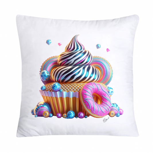 Wild Animal Print Cupcake Throw Pillow Covers 18X18-486