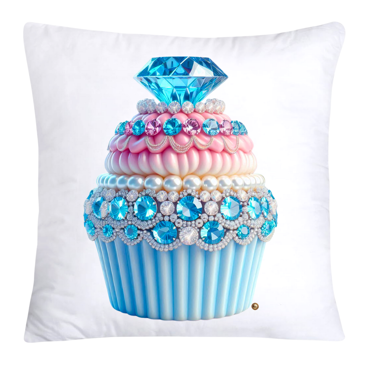 Cotton Candy Pink and Blue Cupcake Pillow Covers-3235