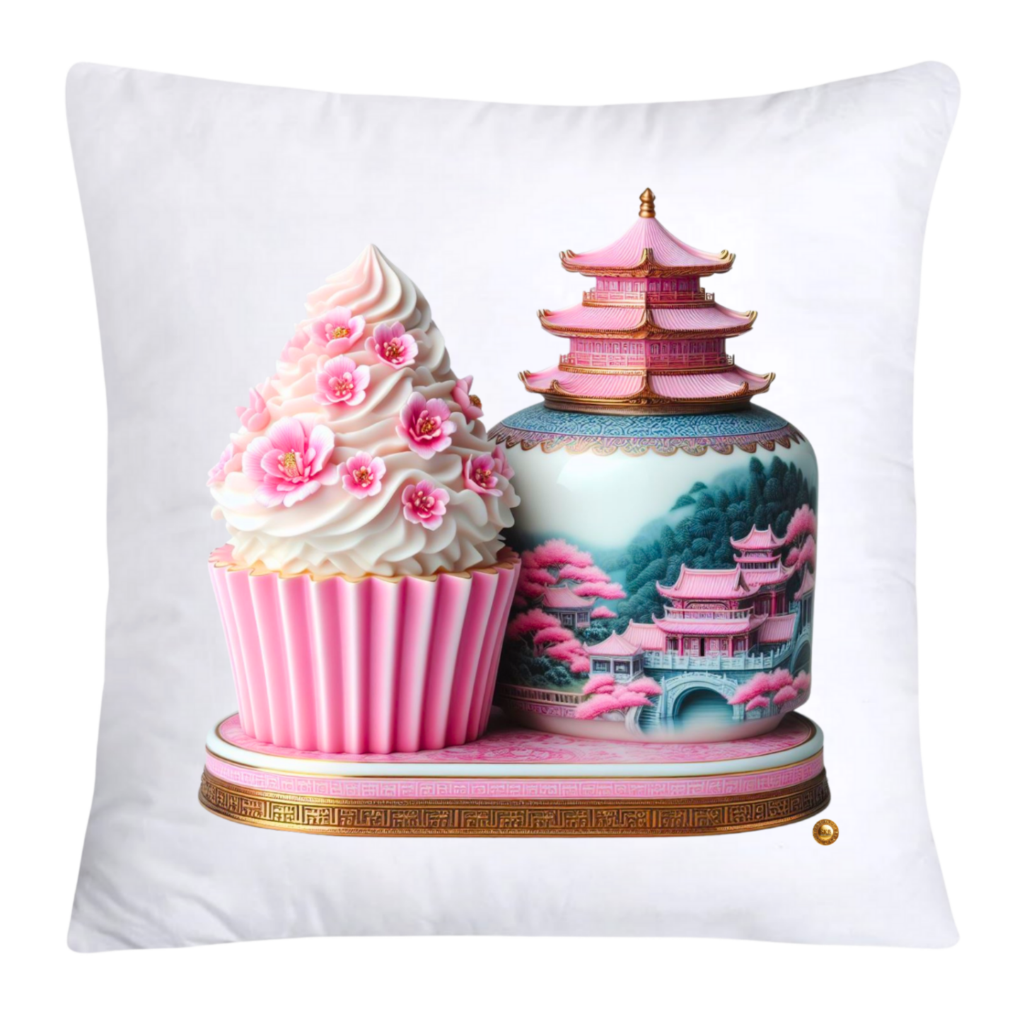 Pink Willow Chinoiserie Cupcake Throw Pillow Covers 18X18-587