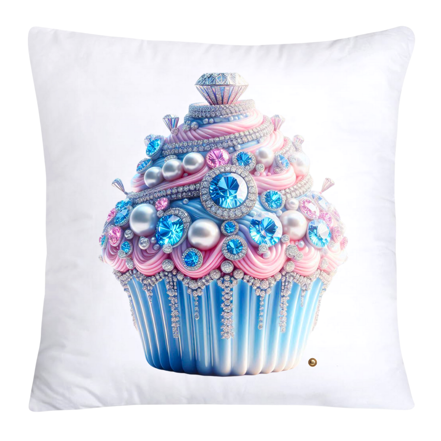 Cotton Candy Pink and Blue Cupcake Pillow Covers-3237