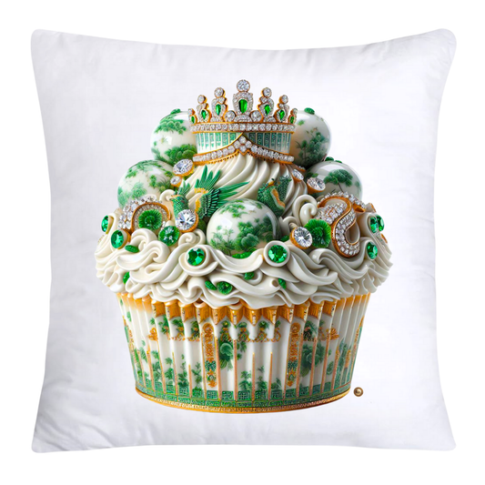 Classic Green Willow Cupcake Pillow Covers 18x18-3179