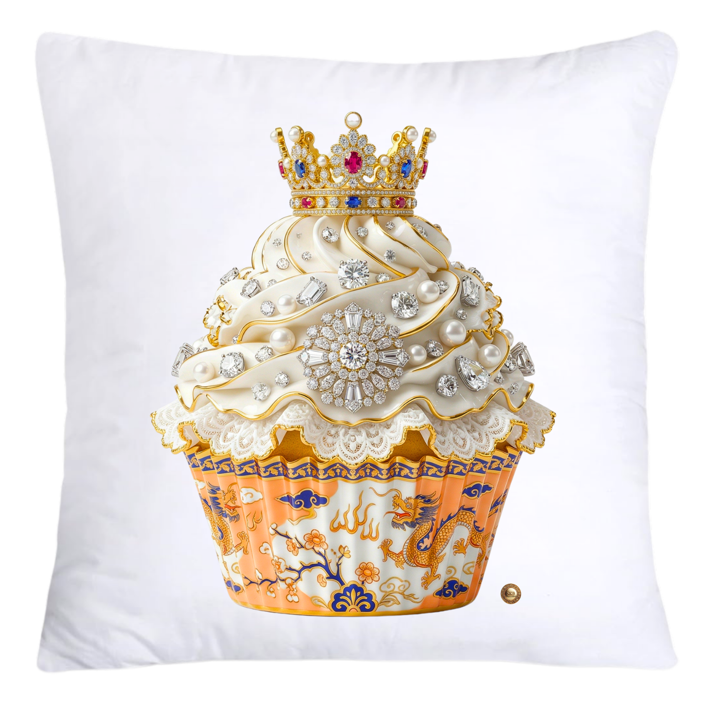 18x18 Orange Willow Chinoiserie Cupcake Throw Pillow Covers-5391