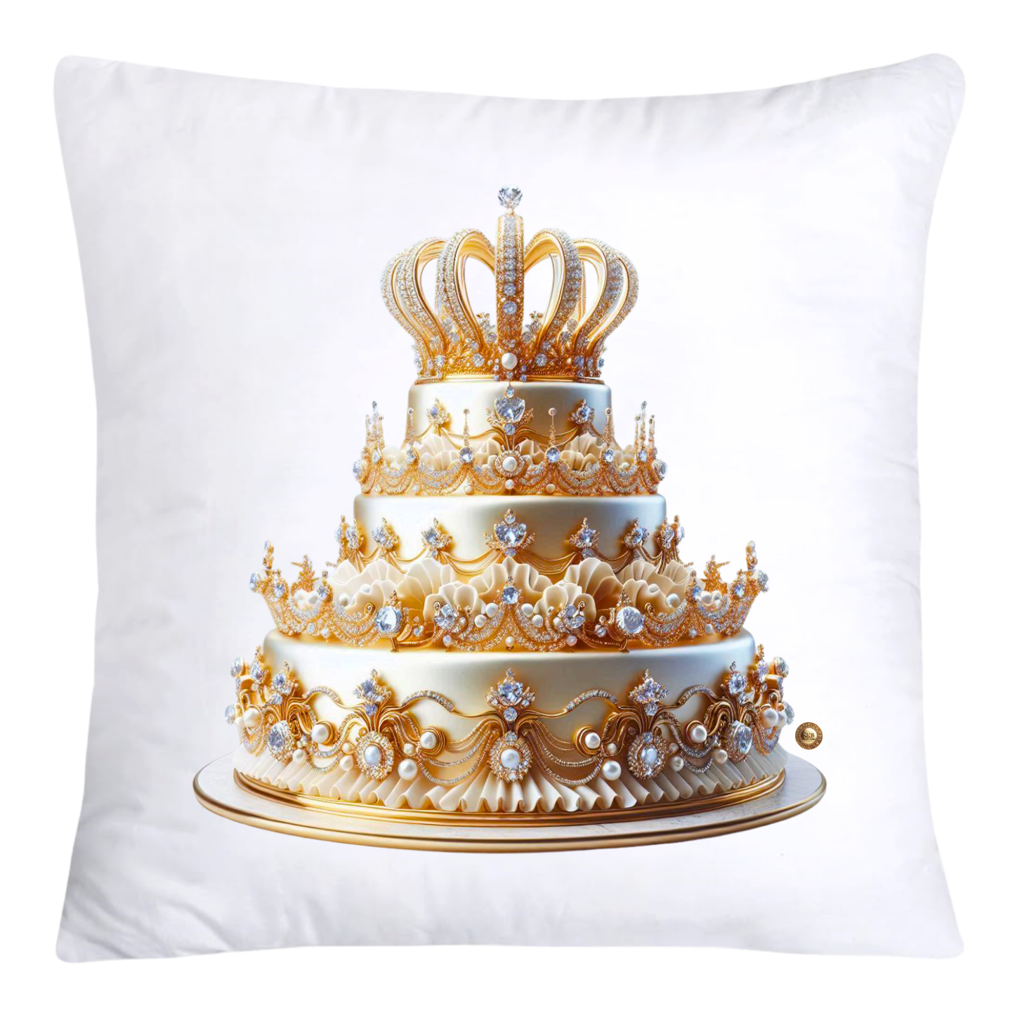 Gold Iridescent Royal Cake Throw Pillow Covers 18x18-4606