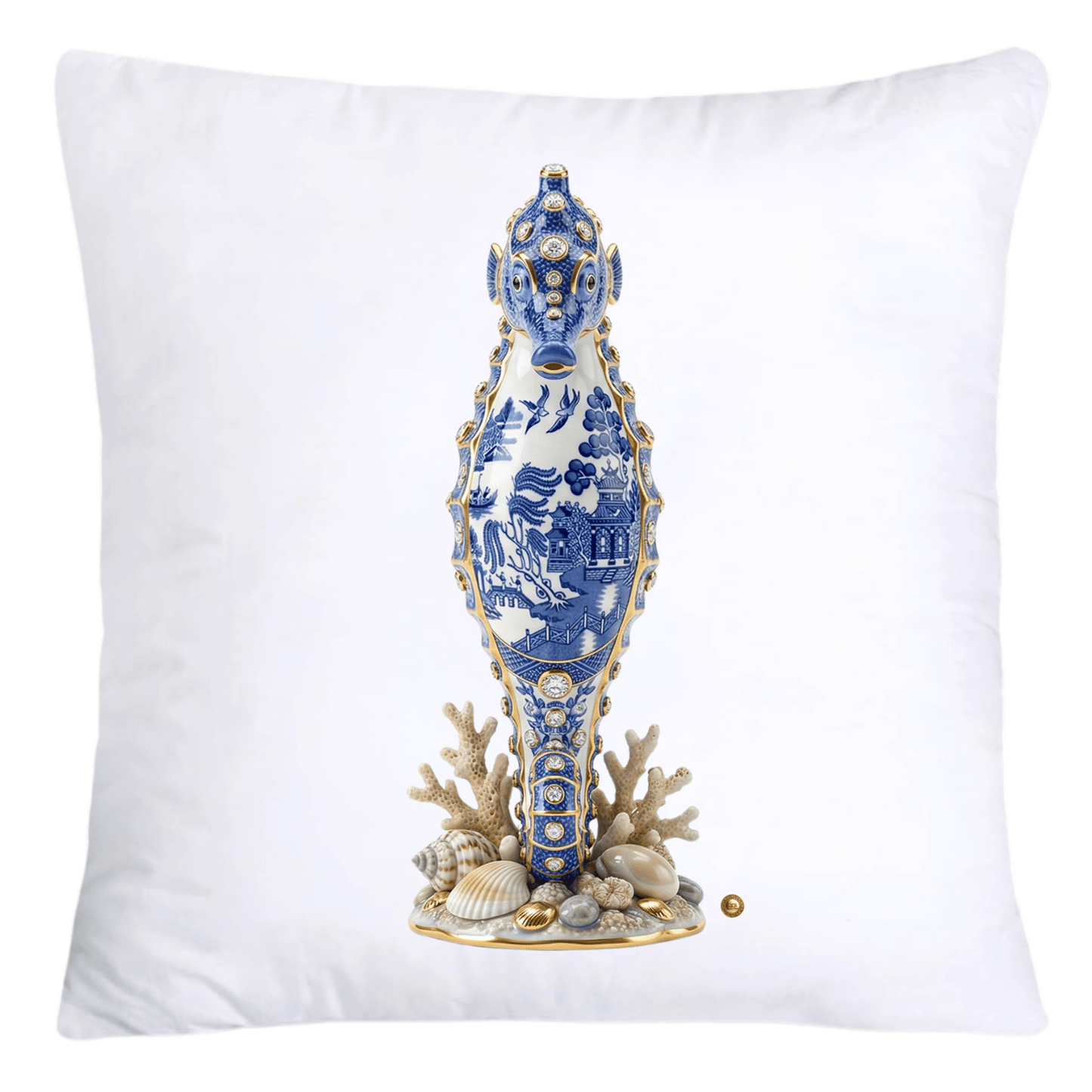 Blue Willow Gorgeous Seahorse Pillow Covers-5570