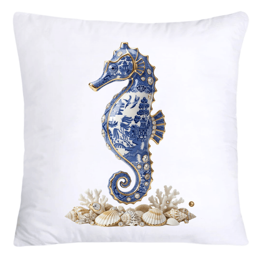 Blue Willow Gorgeous Seahorse Pillow Covers-5575