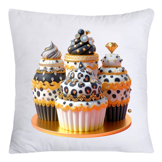 Wild Animal Print Cupcake 18x18 Throw Pillow Covers-4199