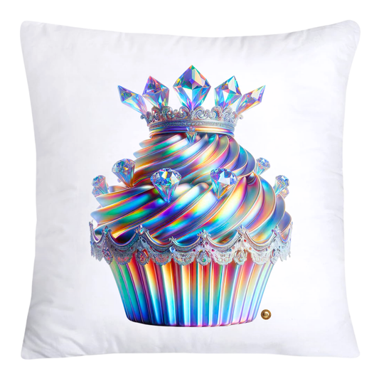 Silver Iridescent Royal Cupcake Pillow Covers 18x18-4612