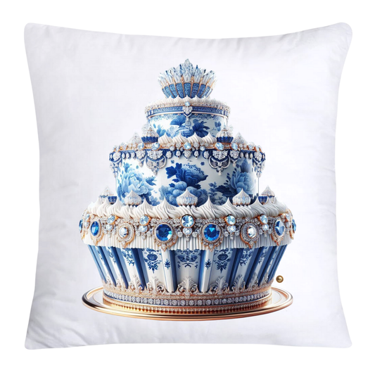 Blue Willow Chinoiserie Cupcake Throw Pillow Covers 18X18-3517