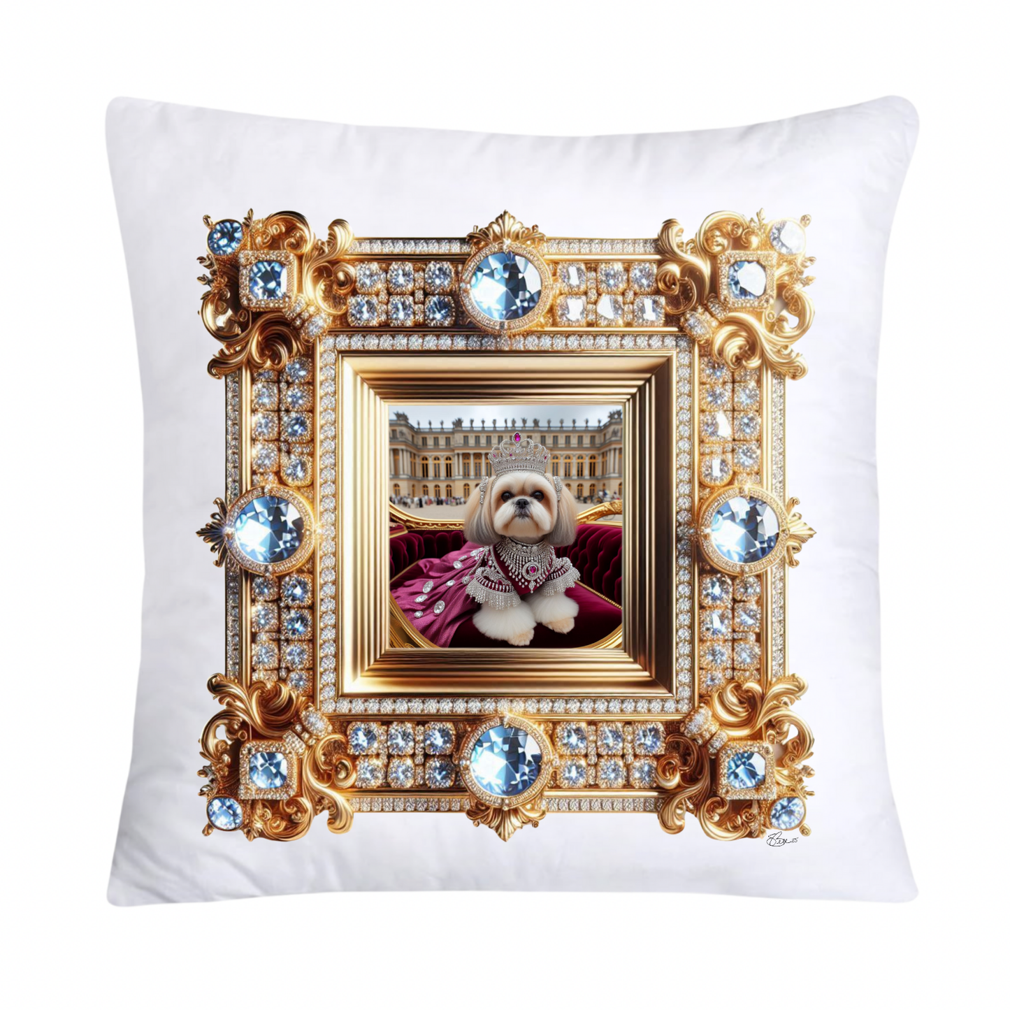 Royal Pet Portrait Pillow Covers 18X18-Shih Tzu at Versailles-611