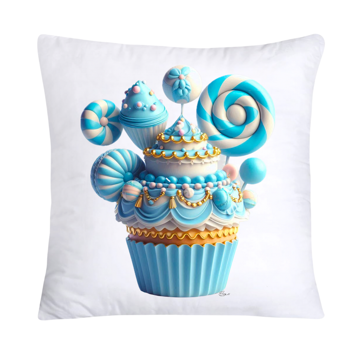 18x18 Pastel Cupcakes Donuts and Candy Pillow Covers-Pillow Covers-479