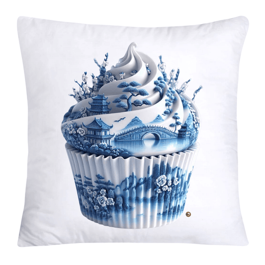 Blue Willow Chinoiserie Cupcake Throw Pillow Covers 18X18-3565