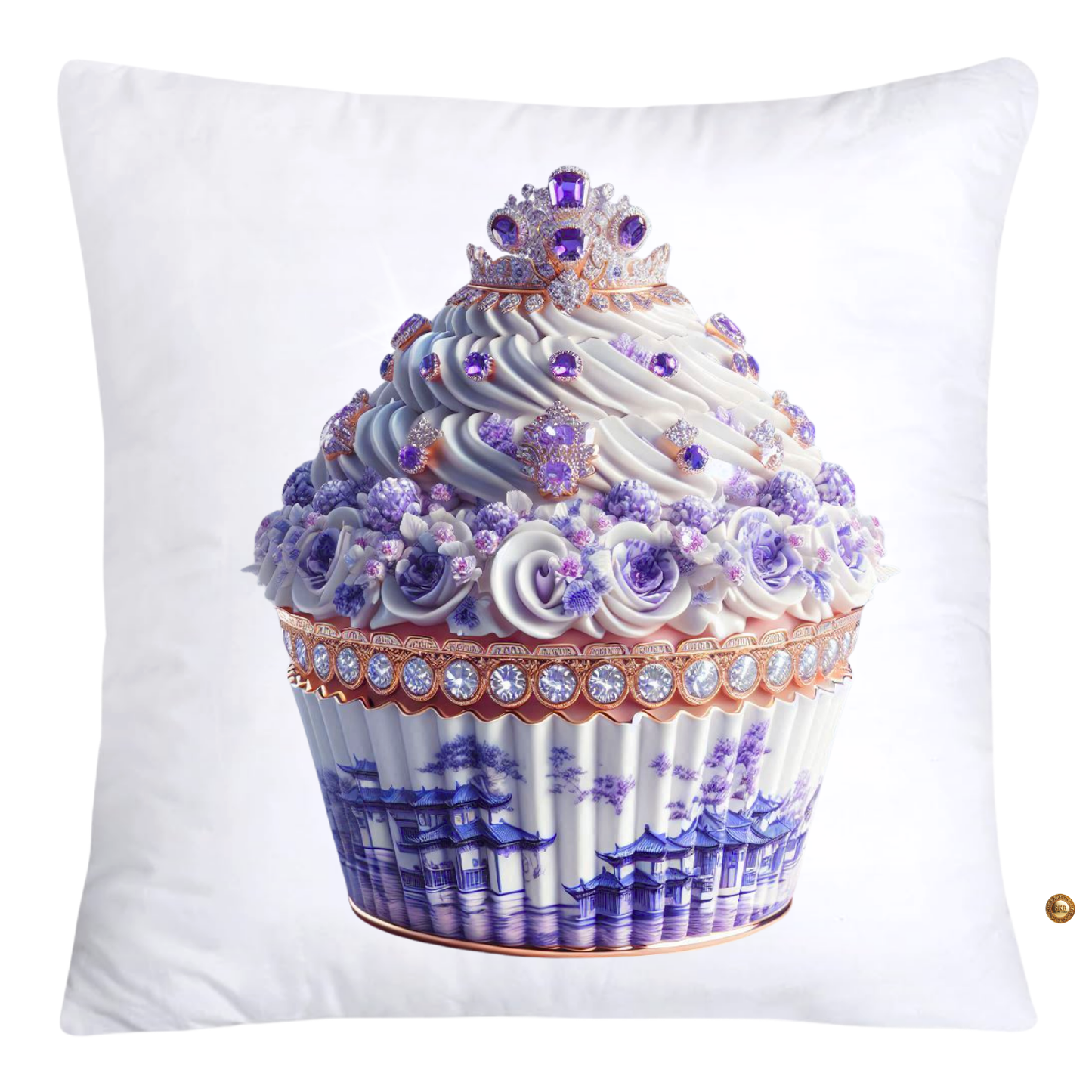18x18 Purple Willow Whimsical Cupcake Pillow Covers-3991