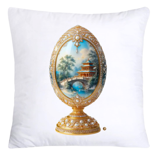 18x18 Blue Willow Chinoiserie Egg Pillow Covers-4465