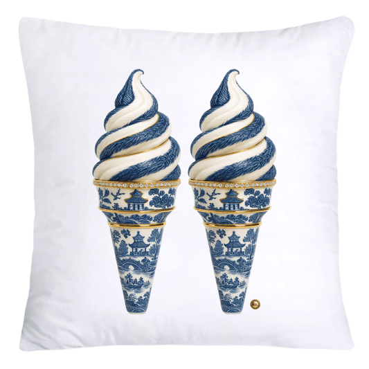 Blue Willow Chinoiserie Ice Cream Throw Pillow Covers-5939