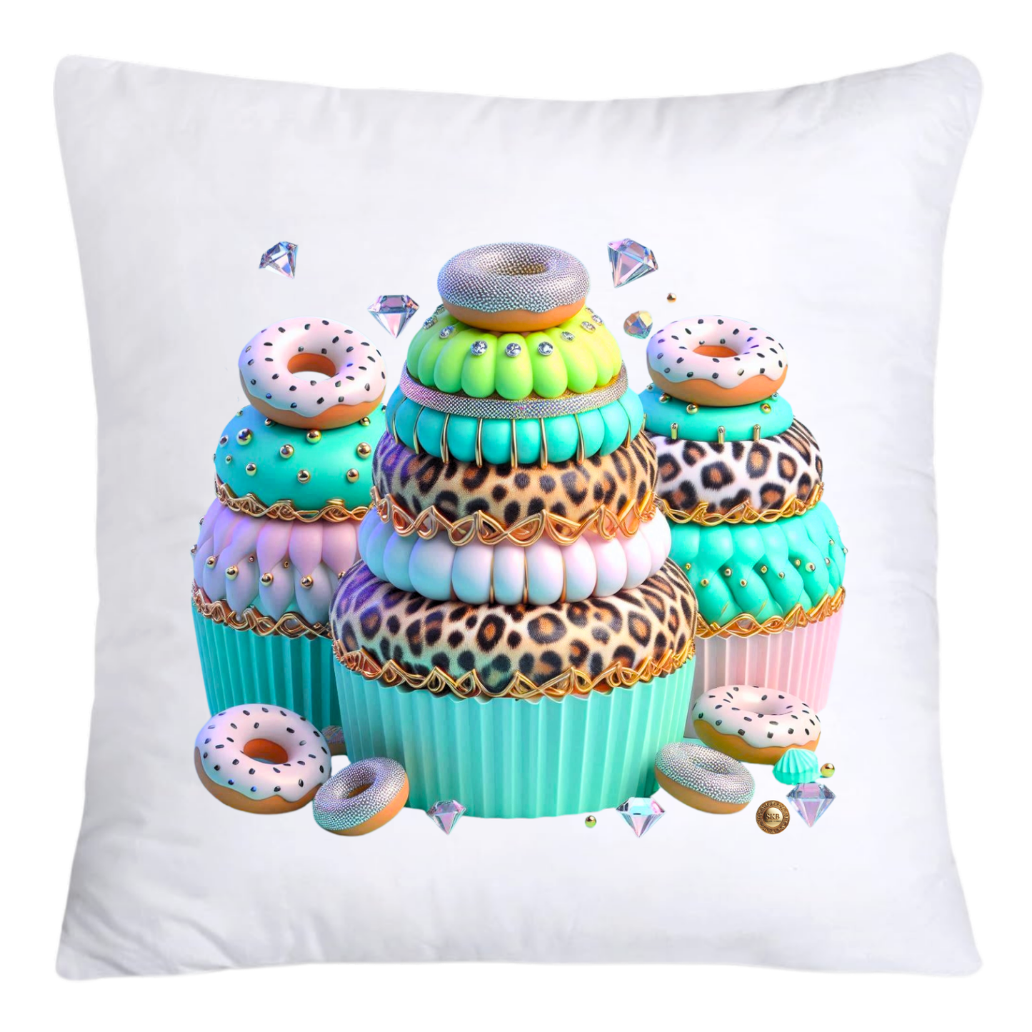 Wild Animal Print Cupcake 18x18 Throw Pillow Covers-4209