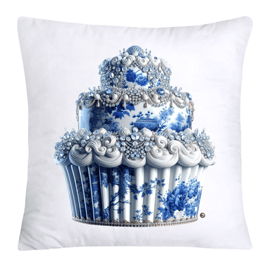 Blue Willow Chinoiserie Cupcake Throw Pillow Covers 18X18-470