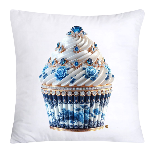 Blue Willow Chinoiserie Cupcake Throw Pillow Covers 18X18-3569