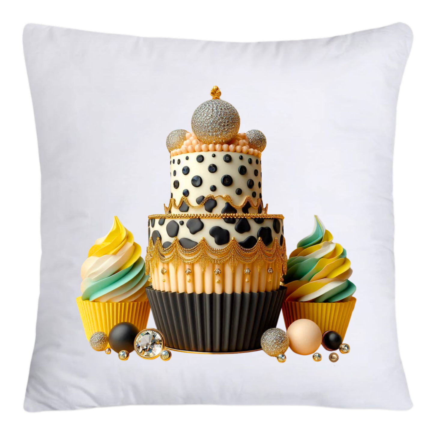 Wild Animal Print Cupcake 18x18 Throw Pillow Covers-4179