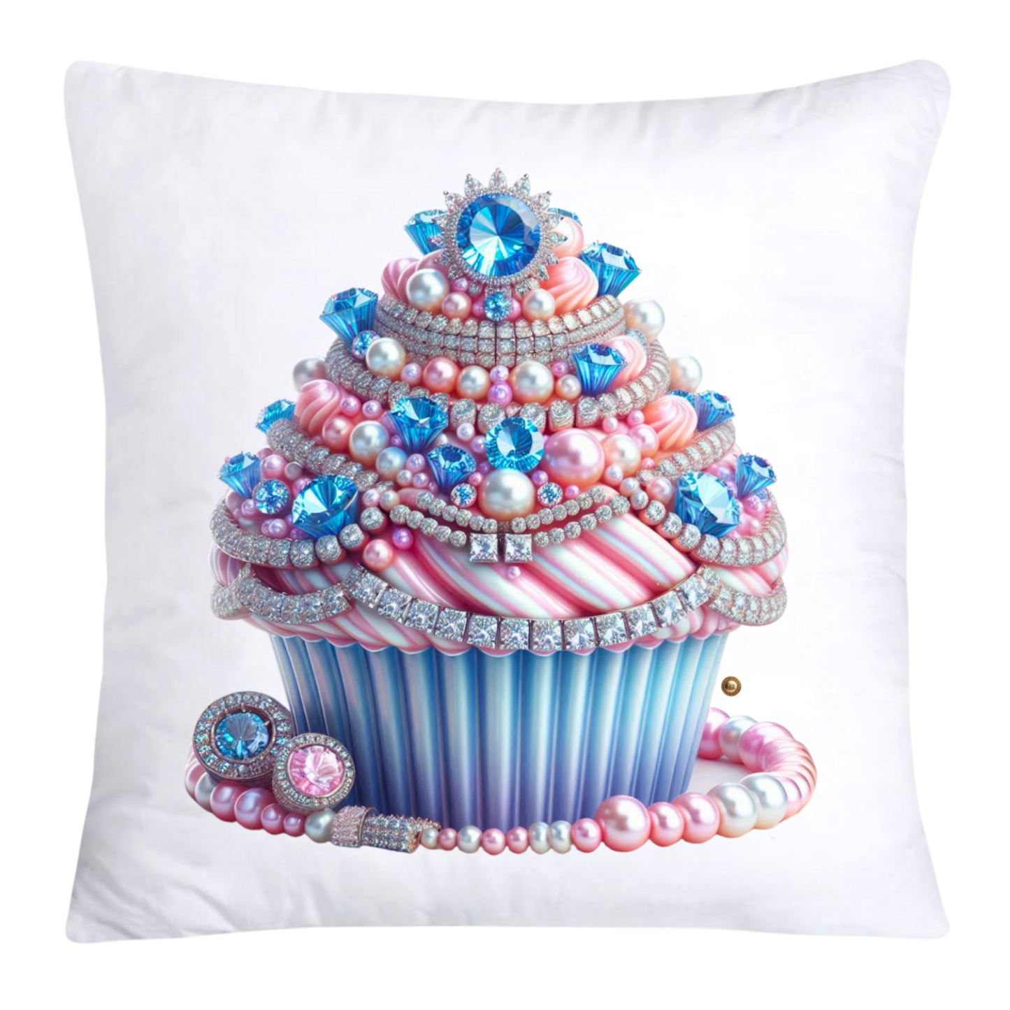 Cotton Candy Pink and Blue Cupcake Pillow Covers-3248