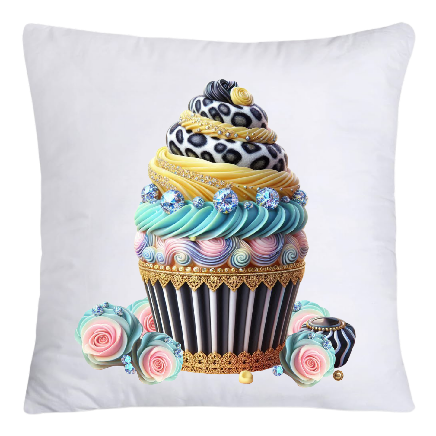 Wild Animal Print Cupcake 18x18 Throw Pillow Covers-4156
