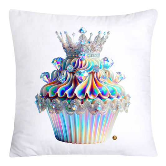 Silver Iridescent Royal Cupcake Pillow Covers 18x18-4617
