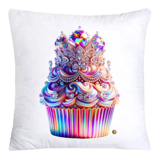 Silver Iridescent Royal Cupcake Pillow Covers 18x18-4615