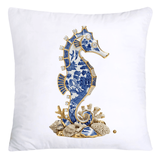 Blue Willow Gorgeous Seahorse Pillow Covers-5573