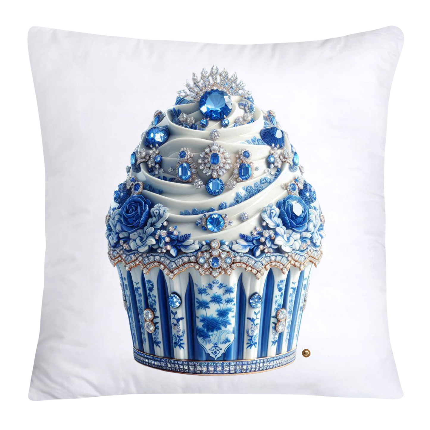 Blue Willow Chinoiserie Cupcake Throw Pillow Covers 18X18-3551