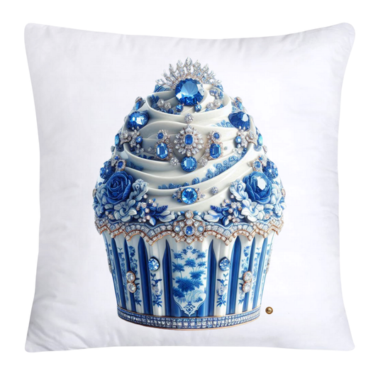 Blue Willow Chinoiserie Cupcake Throw Pillow Covers 18X18-3551