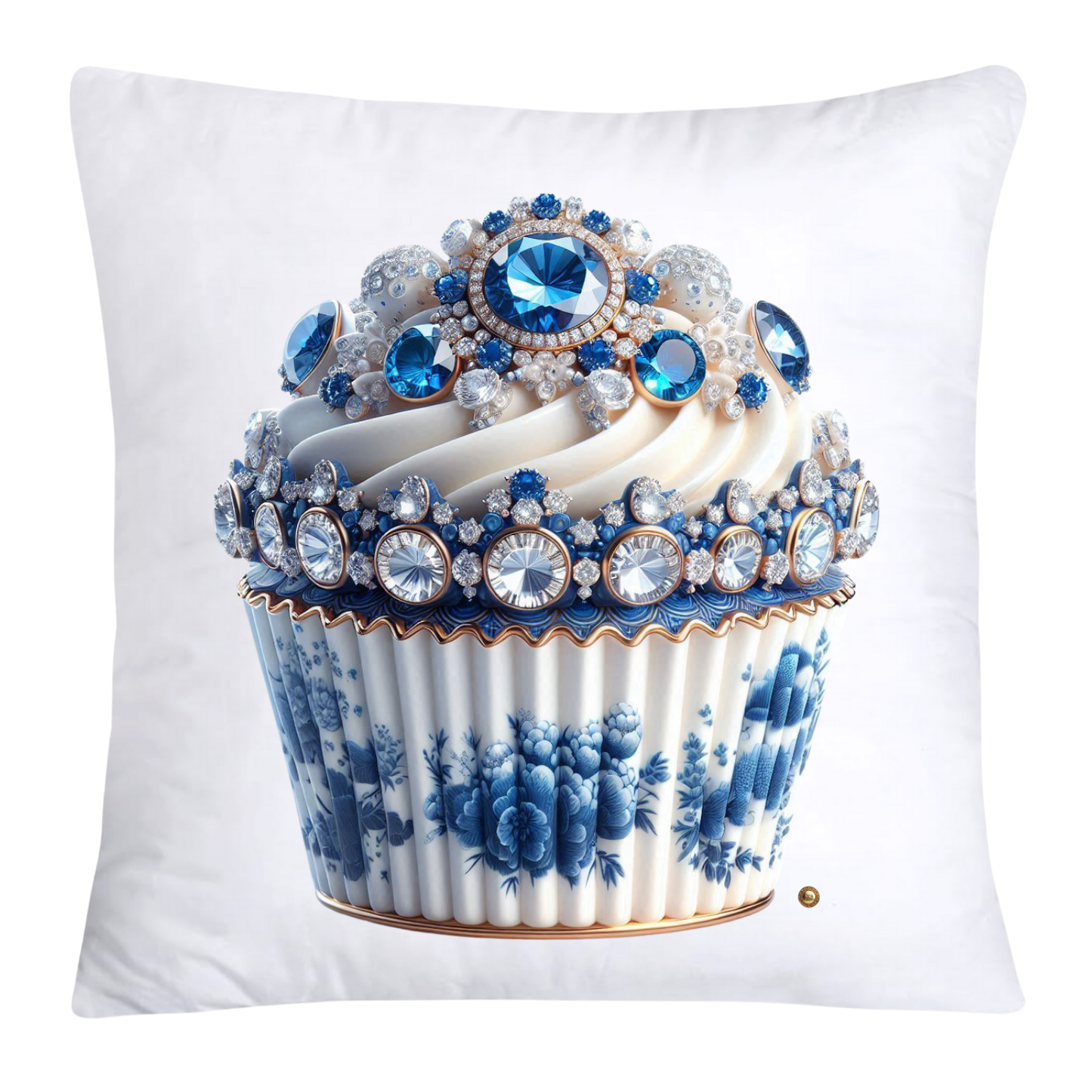 Blue Willow Chinoiserie Cupcake Throw Pillow Covers 18X18-3573