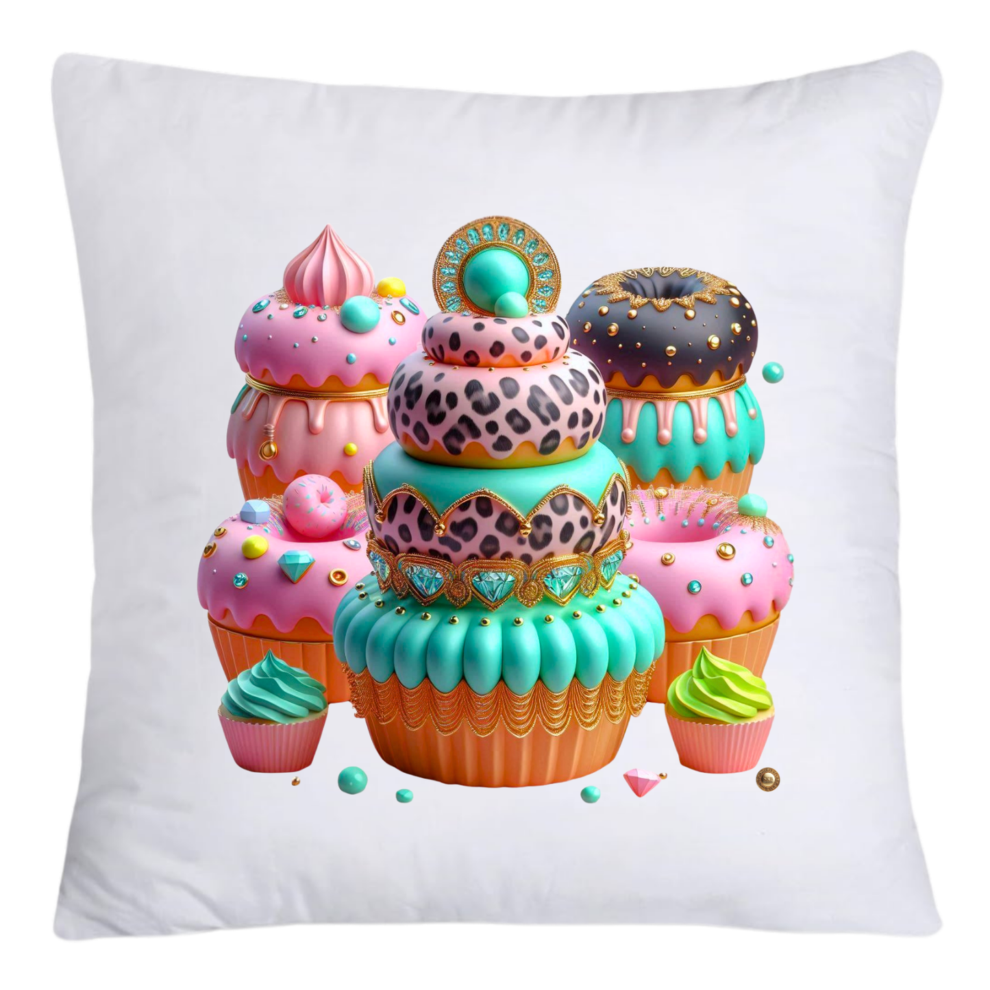 Wild Animal Print Cupcake 18x18 Throw Pillow Covers-4153
