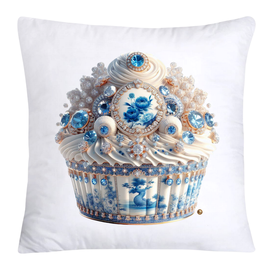Blue Willow Chinoiserie Cupcake Throw Pillow Covers 18X18-3575
