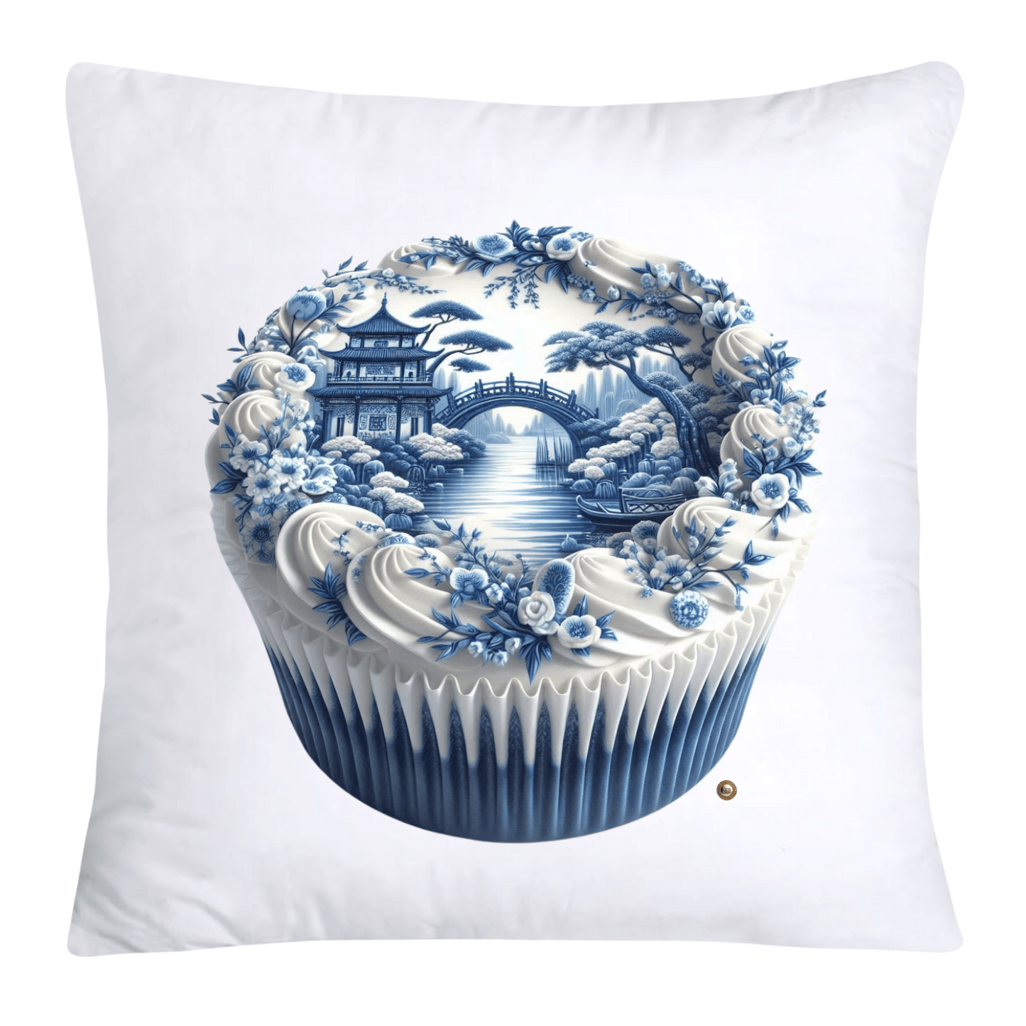 Blue Willow 18x18 Chinoiserie Cupcake Throw Pillow Covers-3786