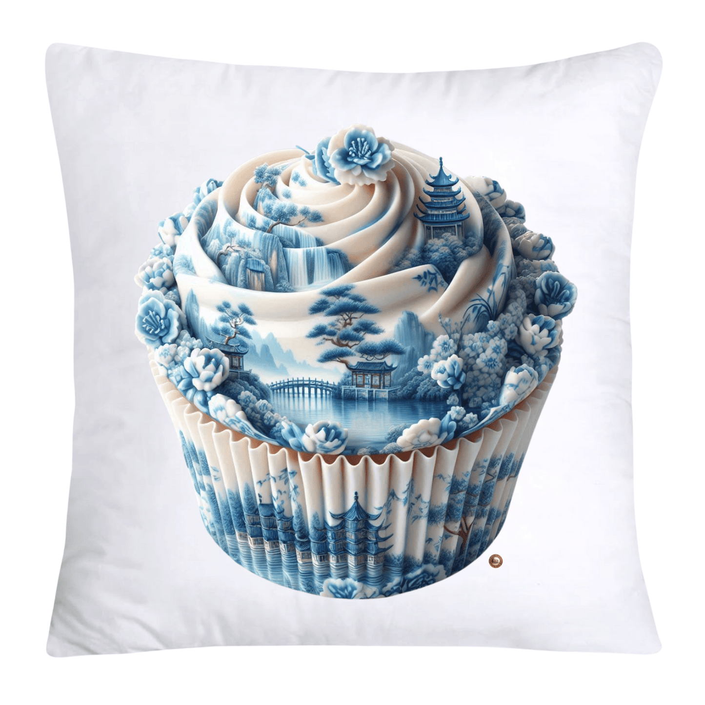 Blue Willow 18x18 Chinoiserie Cupcake Throw Pillow Covers-3779