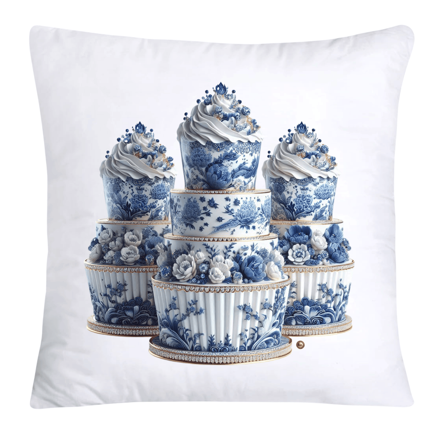Blue Willow 18x18 Chinoiserie Cupcake Throw Pillow Covers-3879