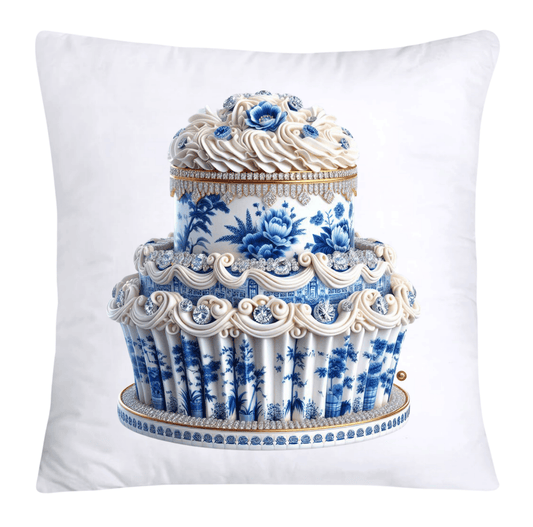 Blue Willow 18x18 Chinoiserie Cupcake Throw Pillow Covers-3895