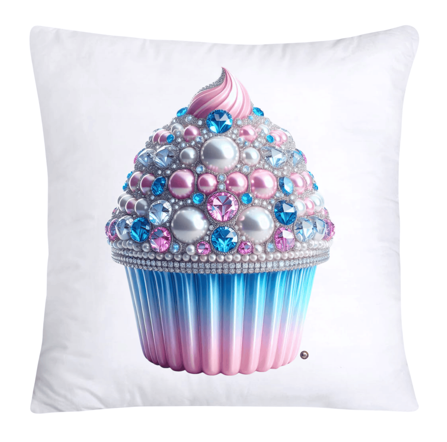 Cotton Candy Pink and Blue Cupcake Pillow Covers-3307