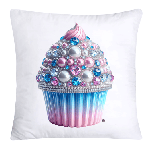 Cotton Candy Pink and Blue Cupcake Pillow Covers-3307
