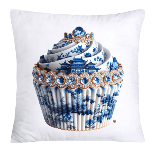 Blue Willow 18x18 Chinoiserie Cupcake Throw Pillow Covers-4927