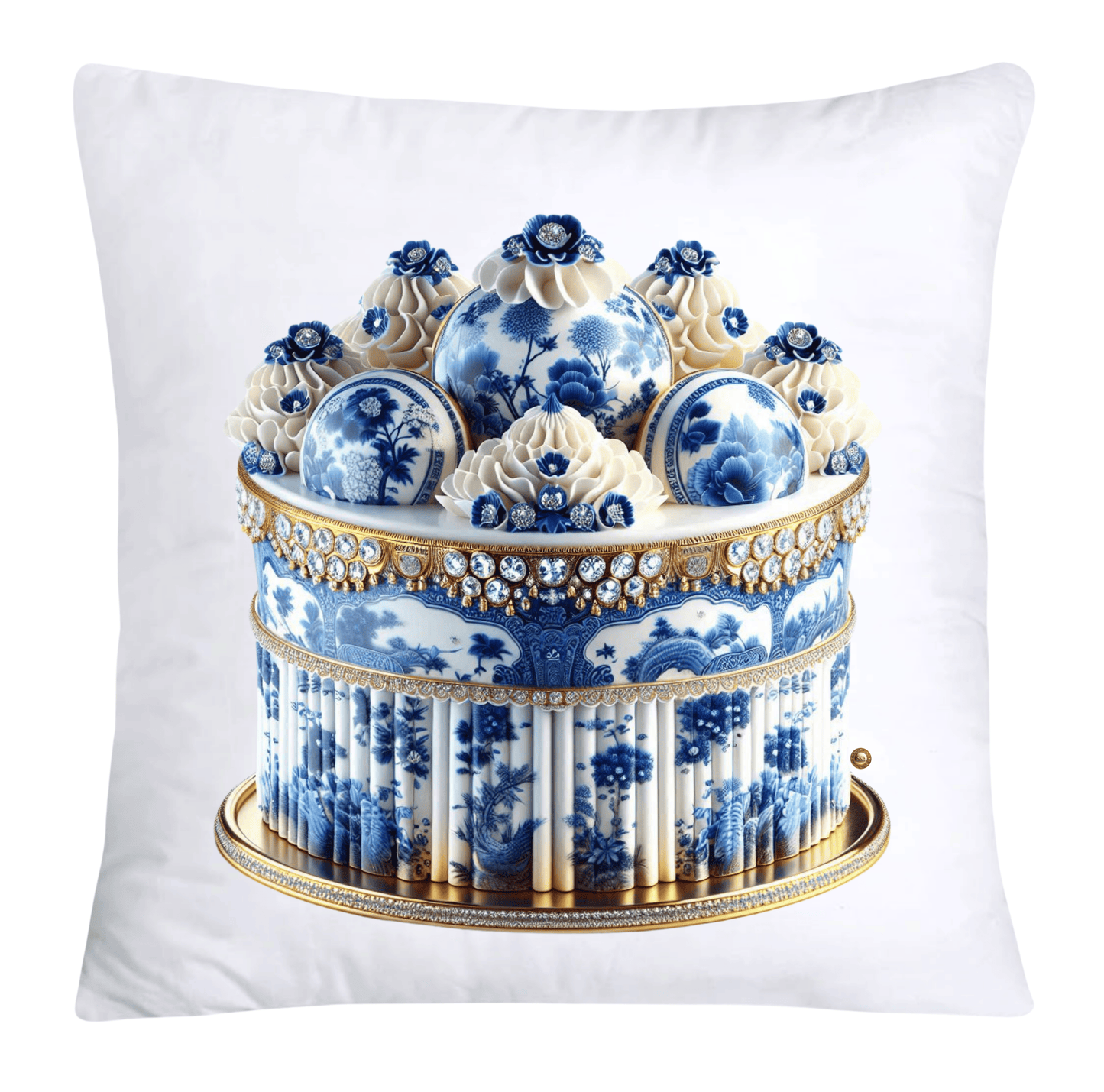 Blue Willow Sweet Cake 18x18 Pillow Covers-4917