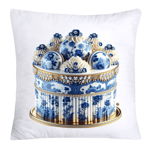 Blue Willow Sweet Cake 18x18 Pillow Covers-4917