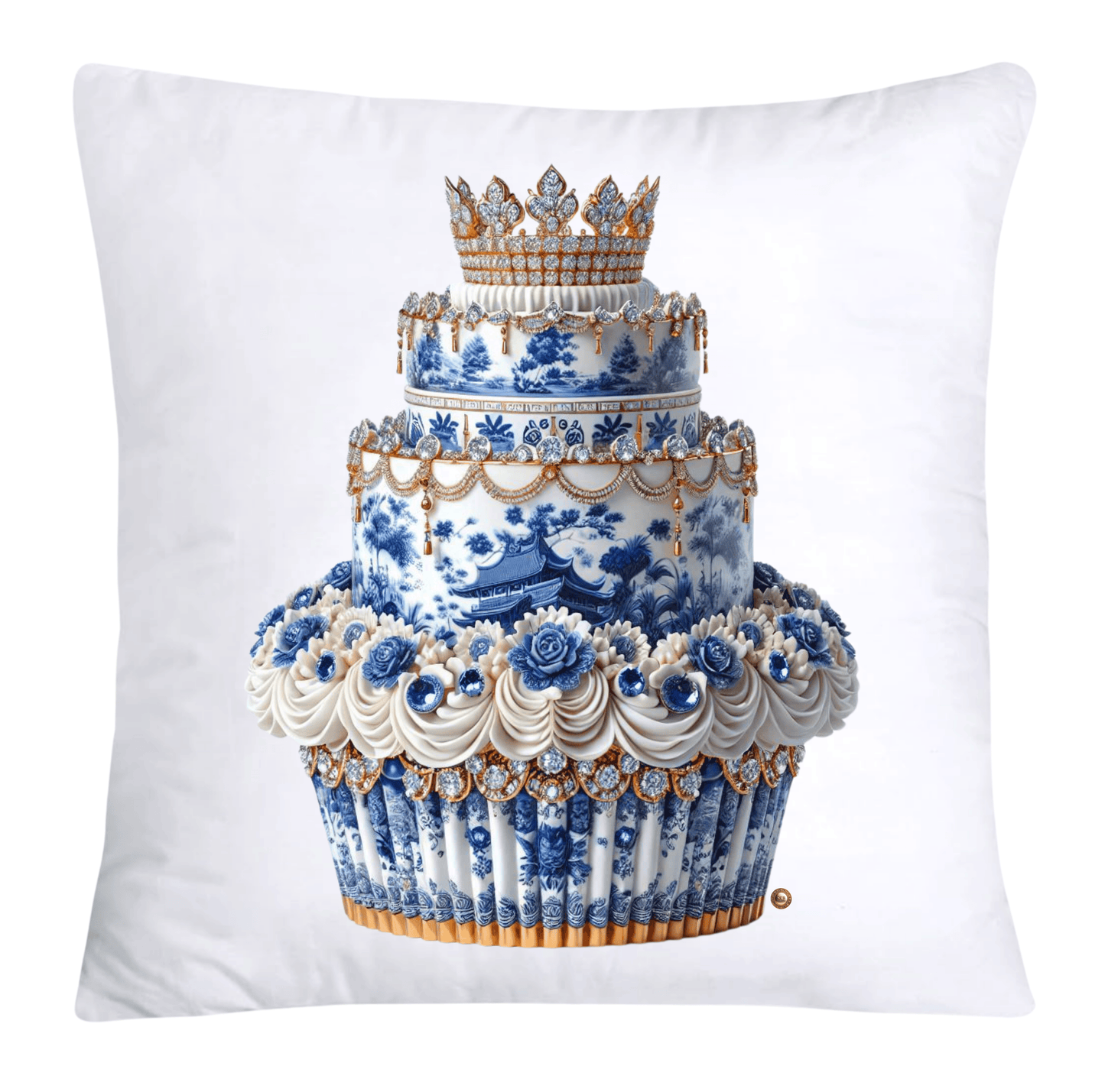 Blue Willow 18x18 Chinoiserie Cupcake Throw Pillow Covers-4926