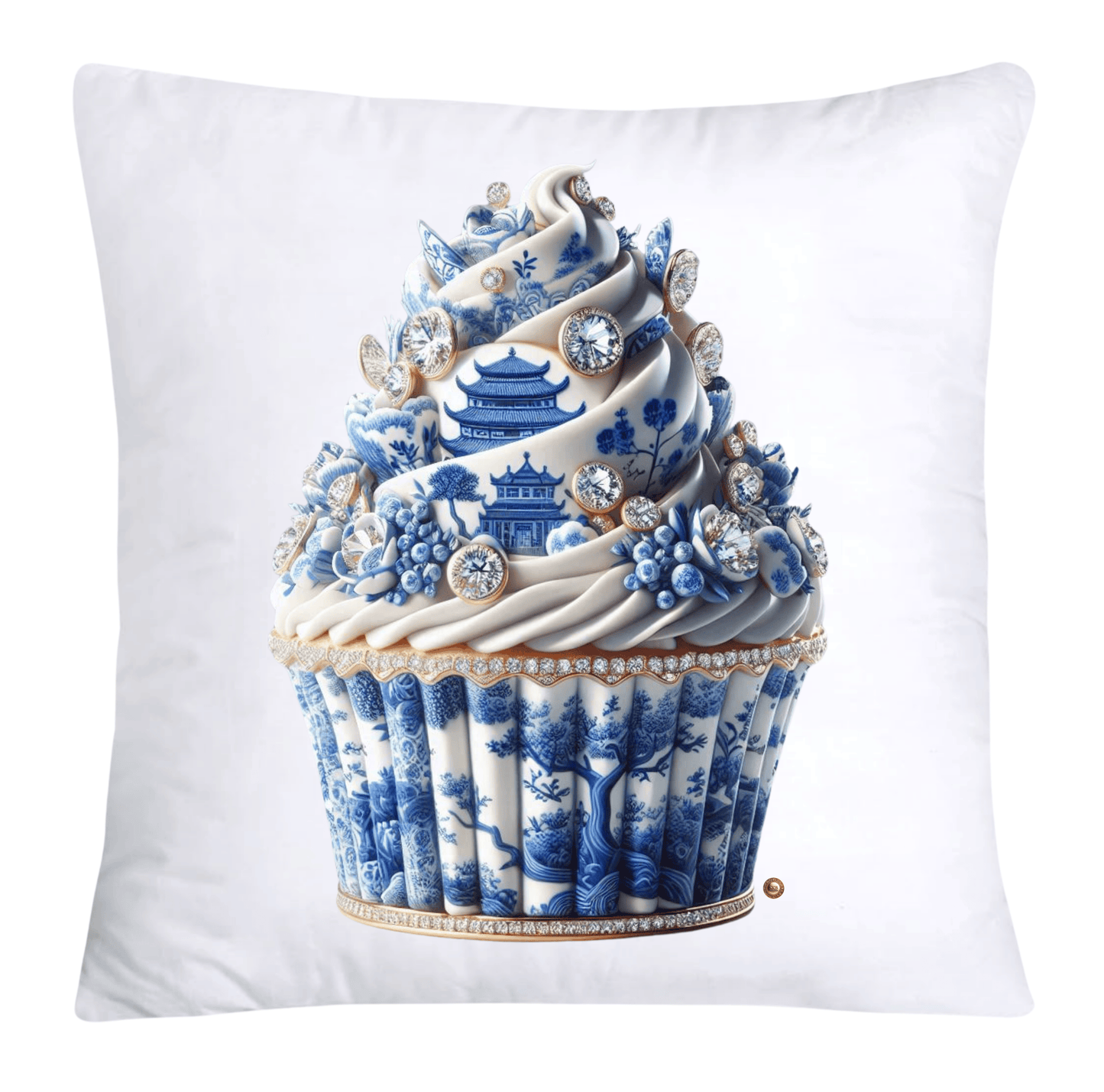 Blue Willow 18x18 Chinoiserie Cupcake Throw Pillow Covers-3907