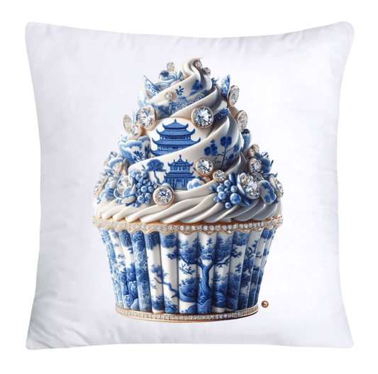 Blue Willow 18x18 Chinoiserie Cupcake Throw Pillow Covers-3907