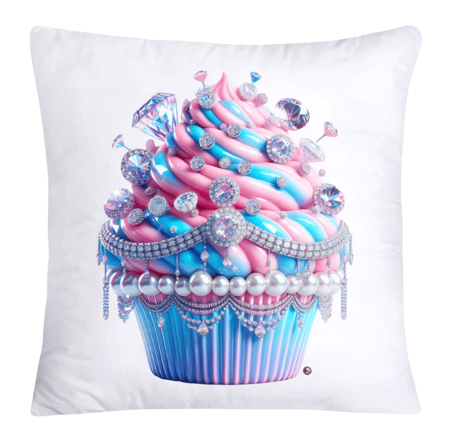Cotton Candy Pink and Blue Cupcake Pillow Covers-3289