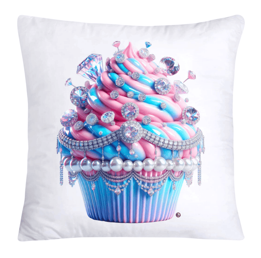 Cotton Candy Pink and Blue Cupcake Pillow Covers-3289