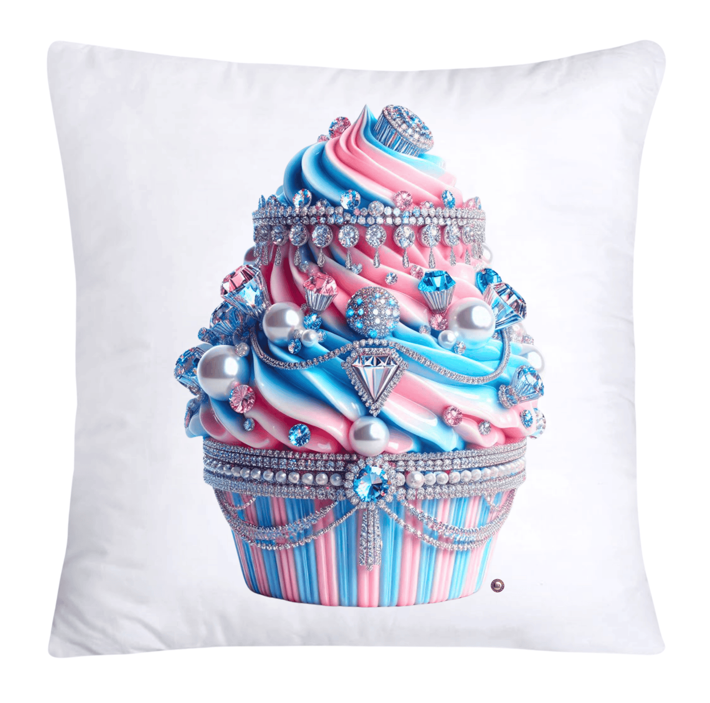 Cotton Candy Pink and Blue Cupcake Pillow Covers-3299