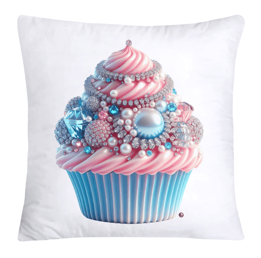 Cotton Candy Pink and Blue Cupcake Pillow Covers-3301