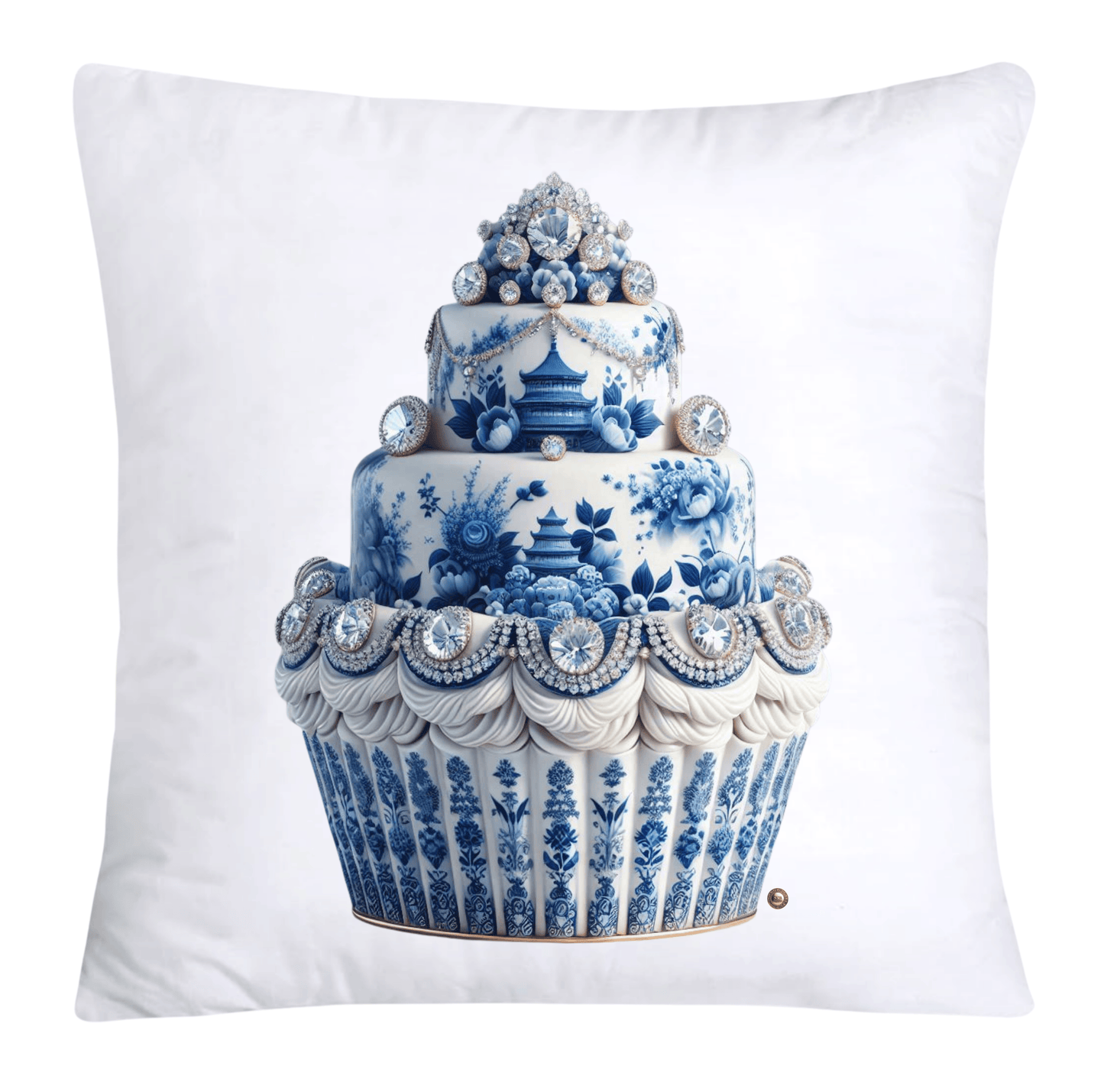 Blue Willow 18x18 Chinoiserie Cupcake Throw Pillow Covers-4969
