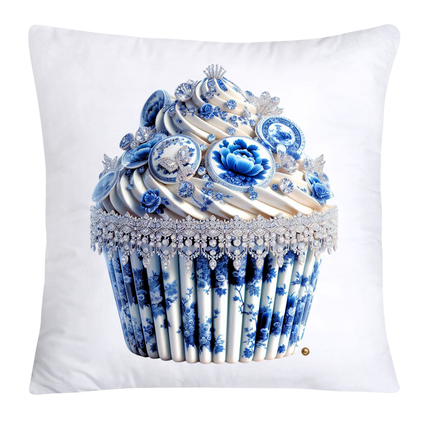 Blue Willow 18x18 Chinoiserie Cupcake Throw Pillow Covers-3809
